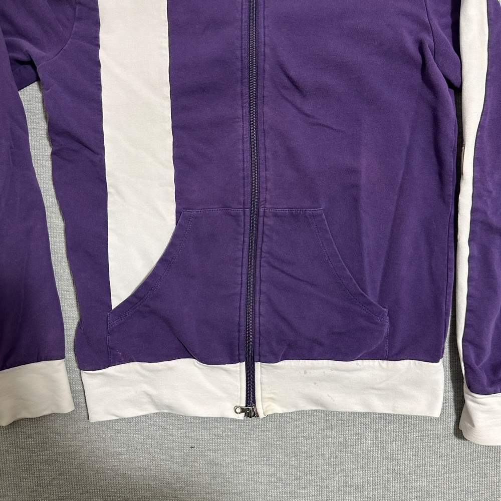 EA7 Emporio Armani Womens Purple Colorblock Full Zip Hoodie Sweatshirt Logo - Picture 9 of 14